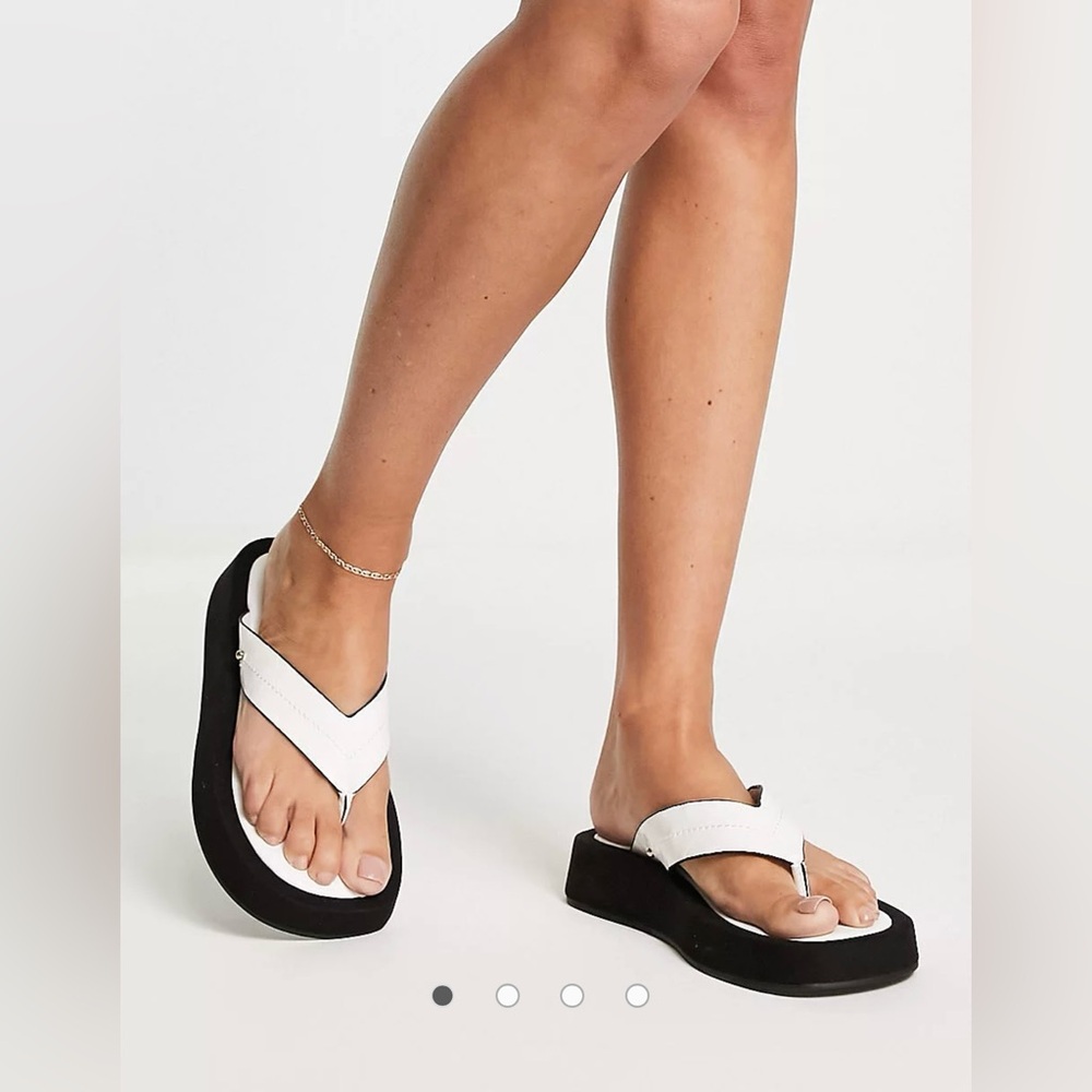 River Island White flatform sandals - Never Worn
